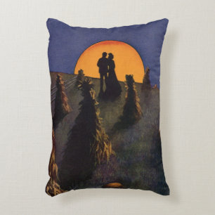 Coussins Décoratifs Amour et romance vintage, baiser sous la lune de r