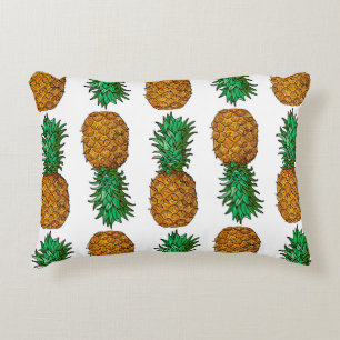 Coussins Décoratifs Ananas avec feuilles. Motif transparent avec tropi