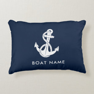Coussins Décoratifs Ancre de bateau et nom Croisière moderne personnal
