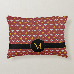 Coussins Décoratifs Année du chien Zodiac Anniversaire Monogramme Un C
