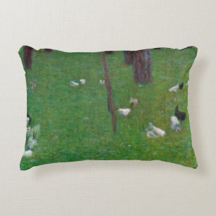 Coussins Décoratifs Après la pluie, poules de jardin par Gustav Klimt