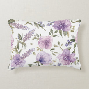 Coussins Décoratifs Aquarelle botanique florale violette lavande