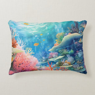 Coussins Décoratifs Aquarelle de la Grande barrière de corail