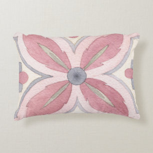Coussins Décoratifs Aquarelle dessinée à la main tuile florale motif r
