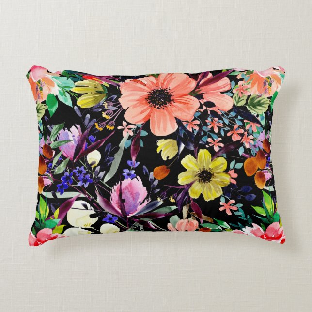 Coussins Décoratifs Aquarelle florale motif sans couture. Différents b (Devant)