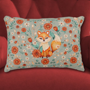 Coussins Décoratifs Aquarelle florale Whimsical Fox