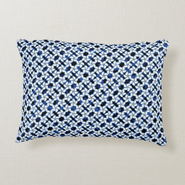 Coussins Décoratifs Aquarelle foncée de carrelage de tuile bleue de