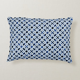 Coussins Décoratifs Aquarelle foncée de carrelage de tuile bleue de