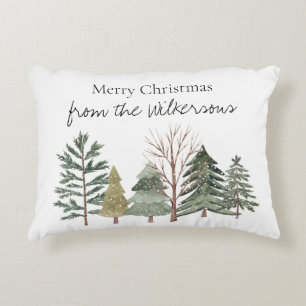 Coussins Décoratifs Aquarelle Forêt d'hiver Arbres simples