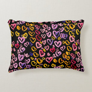 Coussins Décoratifs Aquarelle motif transparent avec les coeurs. 