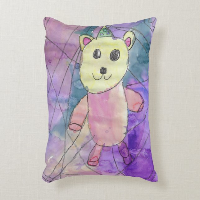 Coussins Décoratifs Aquarelle Princess Bear Nursery Decor (Devant(Vertical))