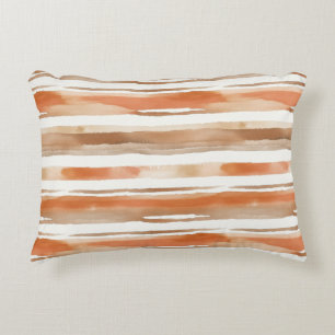 Coussins Décoratifs Aquarelle vintage rayée - Tons de café terreux(3)