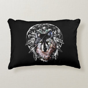 Coussins Décoratifs Aquarelle Wolf Esprit sauvage Animal