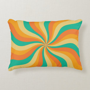 Coussins Décoratifs Arrière - plan coloré Retro les années 70 Sunburst