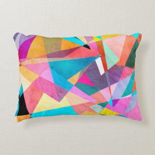 Coussins Décoratifs Arrière - plan d'aquarelle géométrique couleur Abs