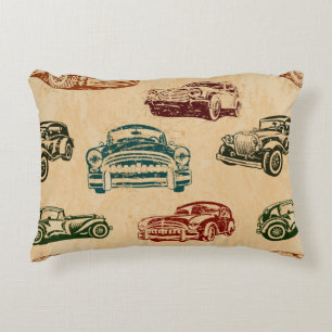 Coussins Décoratifs Arrière - plan de voiture vintage sans couture.