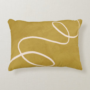 Coussins Décoratifs Art Abstrait minimaliste moderne en or jaune