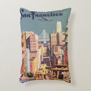 Coussins Décoratifs Art de l'affiche de voyage des anciennes voitures 