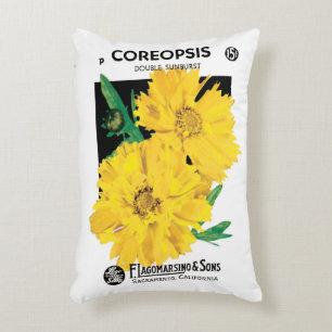 Coussins Décoratifs Art de pochette de graines vintage, fleurs de Core