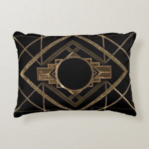 Coussins Décoratifs Art déco, nouveau, vintage, noir, or, chic, élégan