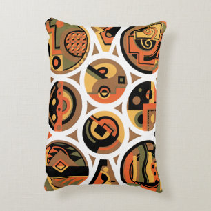 Coussins Décoratifs Art Déco vintage pochoir jazz cercles géométriques