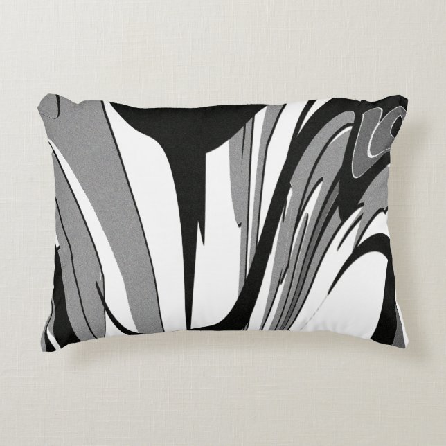 Coussins Décoratifs Art en forme noir et blanc (Devant)
