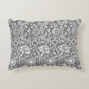 Coussins Décoratifs Art Nouveau Carnation Damas, gris / gris