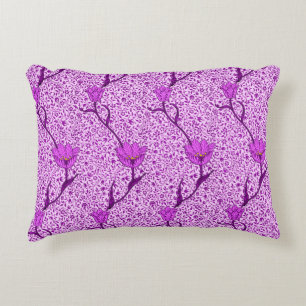 Coussins Décoratifs Art Nouveau Tulipe Damassé, Violet et Orchidée