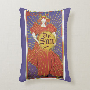 Coussins Décoratifs Art Nouveau vintage, Journal Le Soleil de New York