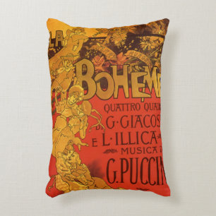 Coussins Décoratifs Art Nouveau vintage musique, La Bohème opéra, 1896