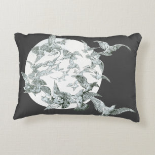 Coussins Décoratifs Art Nouveau vintage troupeau d'oiseaux avec pleine
