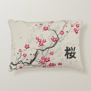 Coussins Décoratifs Art oriental de fleurs de cerisier de Sakura de