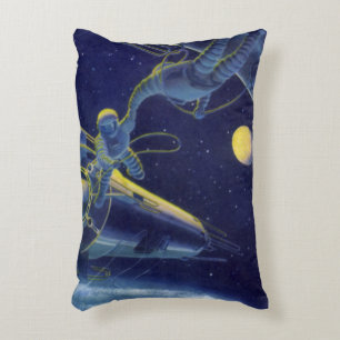 Coussins Décoratifs Astronautes de la science-fiction vintage dans l'e