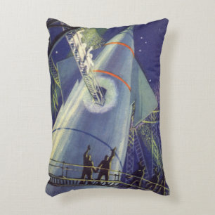 Coussins Décoratifs Astronautes de la science-fiction vintage sur une 