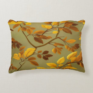 Coussins Décoratifs Automne doré : un motif de feuilles 3D transparent
