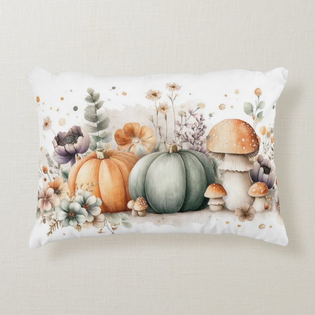 Coussins Décoratifs Autumn Pumpkins and Flowers Fall Pattern  (Devant)
