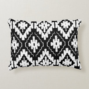 Coussins Décoratifs Aztec Black-White : Vintage Ethnic Print.