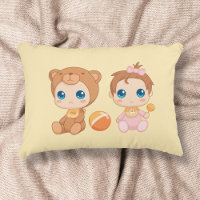 Baby Girl Twins Bear Jumpsuit on Yellow
