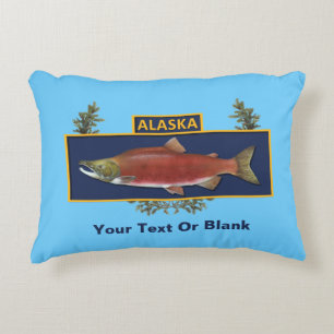 Coussins Décoratifs Badge du pêcheur de combat de l'Alaska