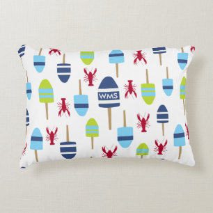 Coussins Décoratifs Balise nautique et homard de thème décorés d'un