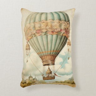 Coussins Décoratifs Ballon à air chaud vintage Steampunk Blue