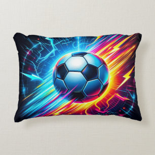 Coussins Décoratifs Ballon de football électrique futuriste éclair