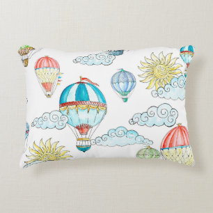 Coussins Décoratifs Ballons vintages : Aquarelle Whimsical sans joint.
