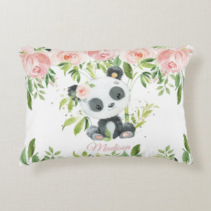 Coussins Décoratifs Bambou Panda Rose Pink Floral
