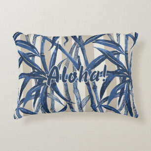 Coussins Décoratifs Bande hawaïenne de la jungle de bambou - Marine et
