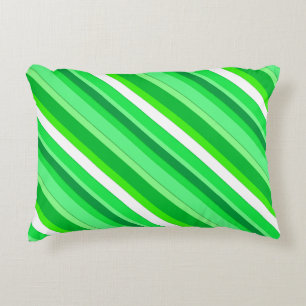 Coussins Décoratifs Bandes de bonbons en couches - vert émeraude et bl
