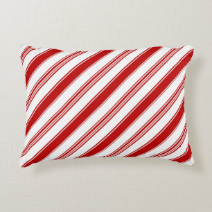 Coussins Décoratifs Bandes de bonbons rouges et blancs (grande échelle