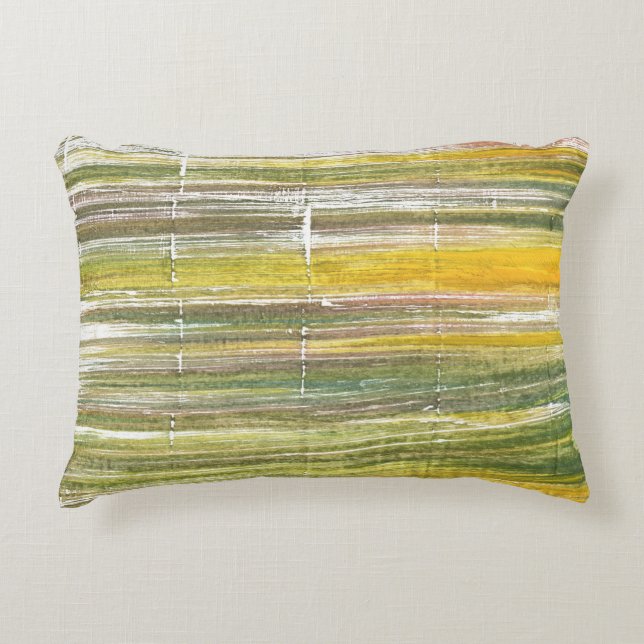 Coussins Décoratifs Bandes jaunes et vertes (Devant)