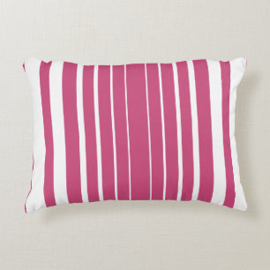 Coussins Décoratifs Bandes Rouge Framboise Blanc Vertical