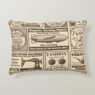 Coussins Décoratifs bannières de journaux vintages et étiquettes publi